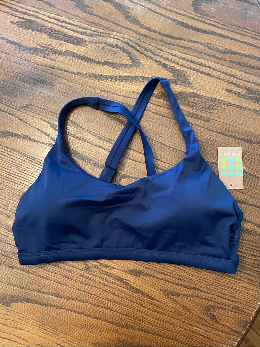 Title Nine Navy Sport Swim Bikini Top